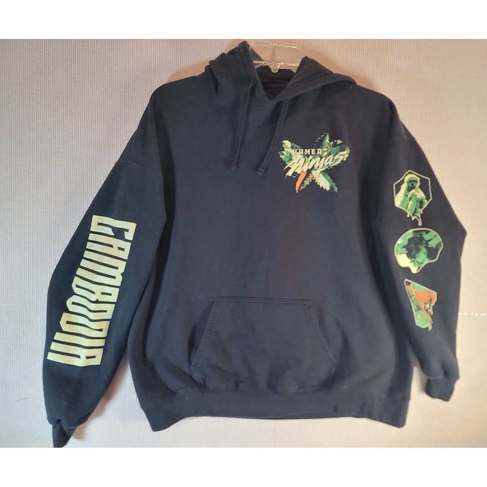 KHMER Ninjas sweat shirt large black Tiger bull moneky graphic